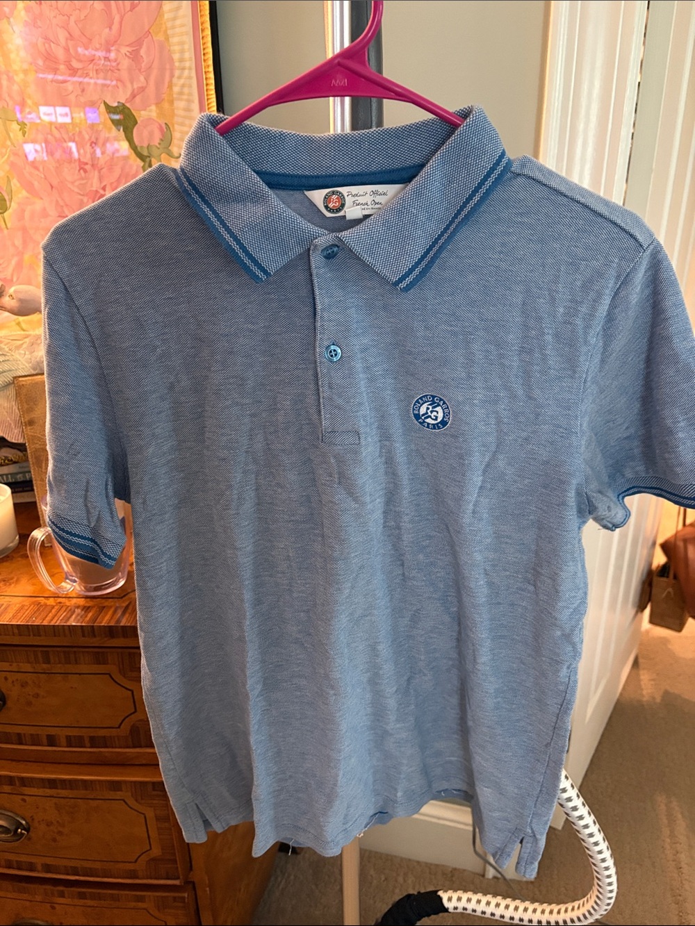 Light Blue Women's Polo official French Open with Contrast Trim